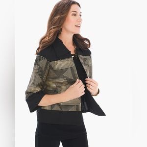 Chico’s Travelers Collection Zig Zag Crushed Jacket